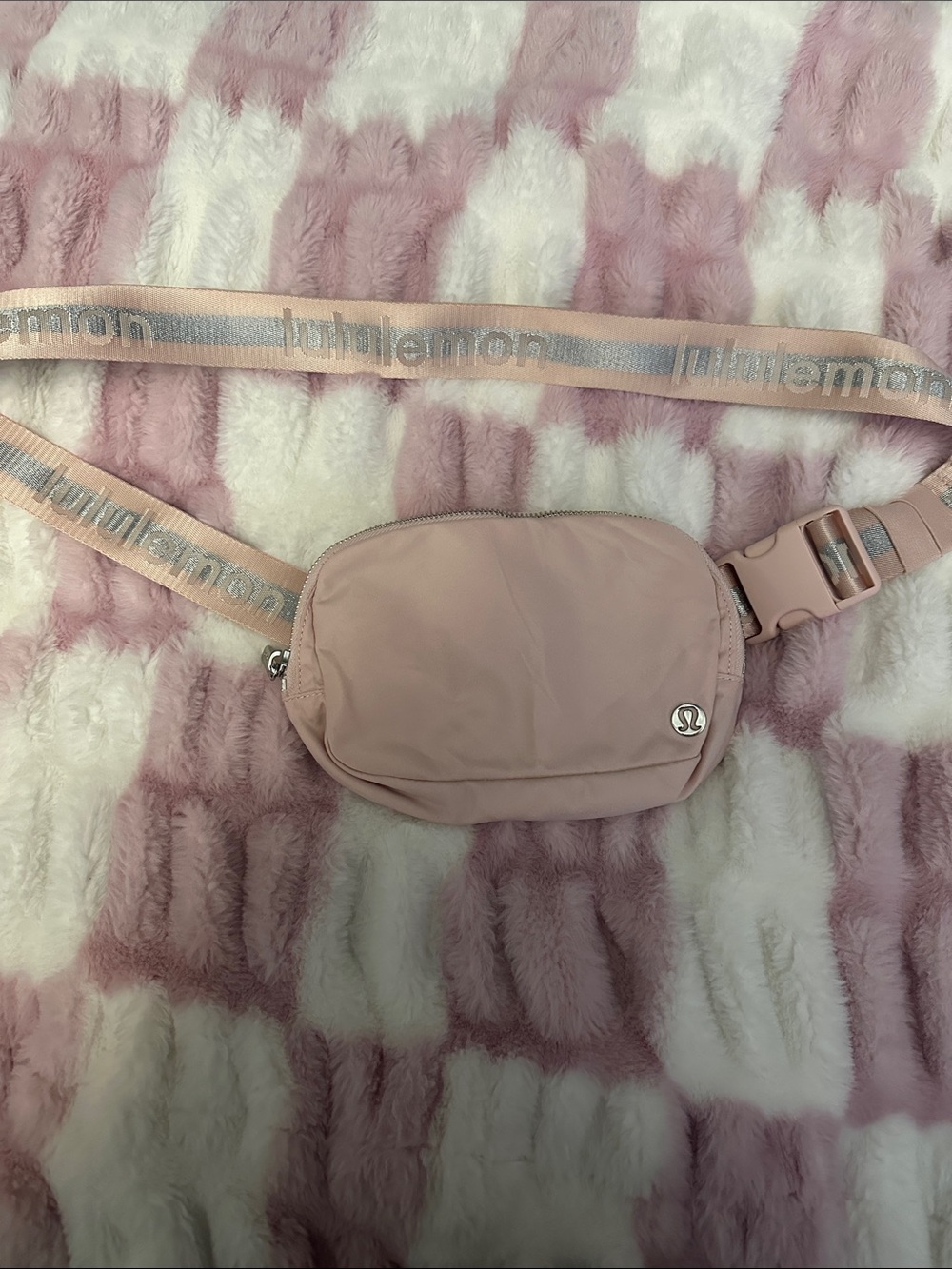lululemon athletica Blush Pink Belt Bag with Logo Strap